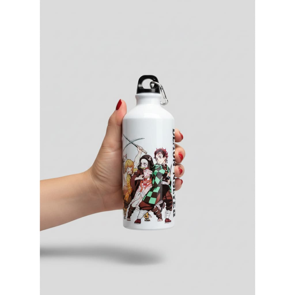 SQUEEZE DEMON SLAYER 500ML EM ALUMÍNIO COM MOSQUETÃO