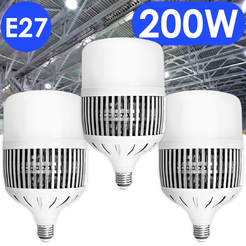 Lâmpada LED Bulbo 200W Bivolt E27 Branco Frio 6500K Alta Potência