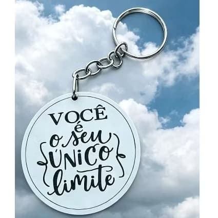 Kit VOCÊ É SEU ÚNICO LIMITE no MDF branco 3mm, 30 chaveiros já montados por R 40,50