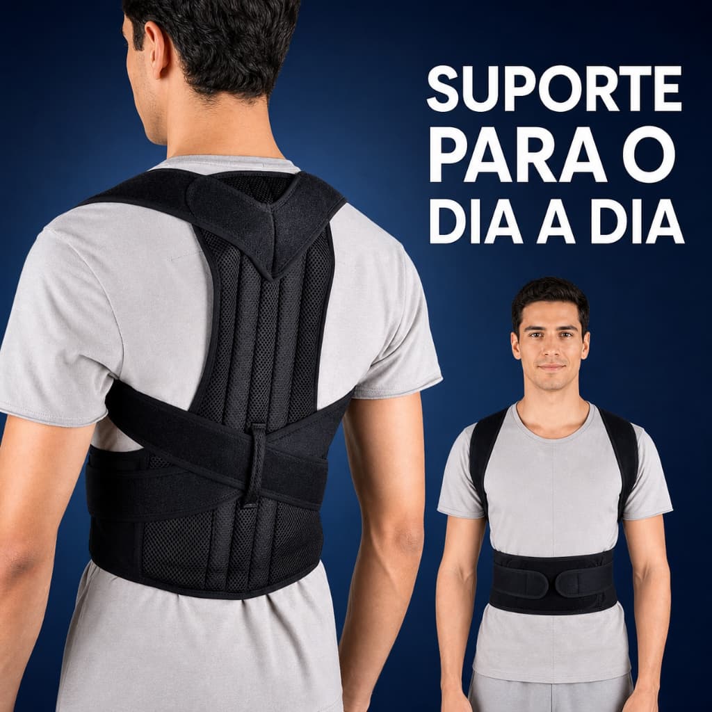 Corretor De Postura Ajustável Suporte Lombar Coluna Unissex Alívio De Dores Nas Costas E Ombro Premium