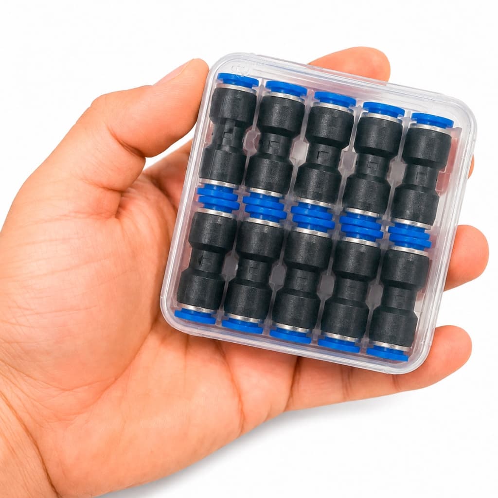 Kit União Emenda Reta Pu 6mm Pneumática Engate Rápido