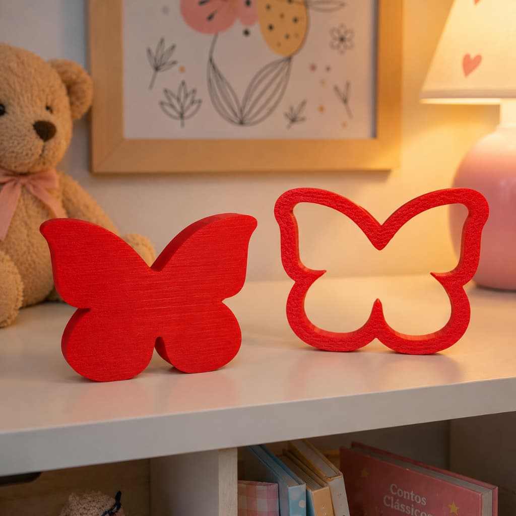Borboleta Decorativa Infantil  - Decoração de Quarto – Kit com 2 Peças