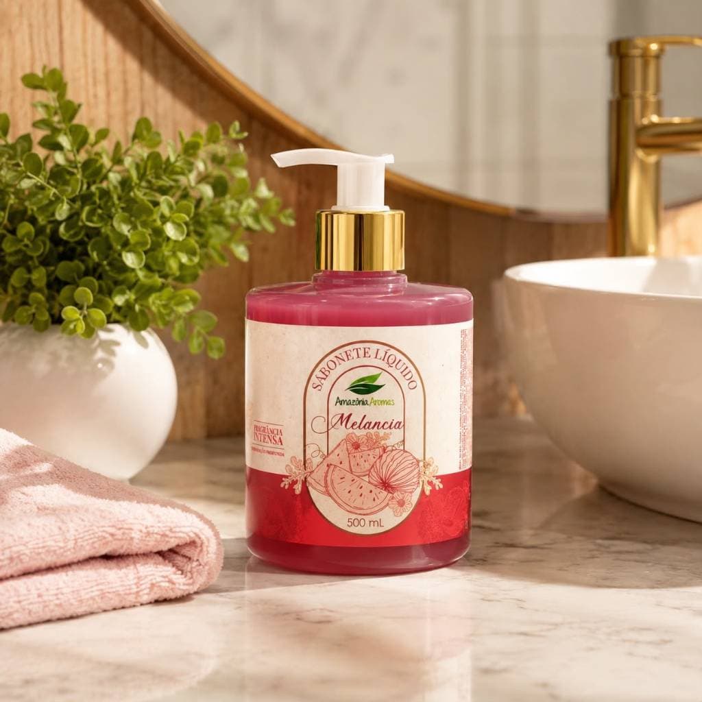 Sabonete Líquido 500ml Frutado Melancia Refil Banheiro Mãos Aromatizador