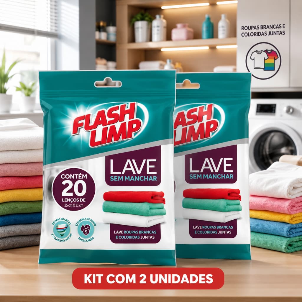 Anti Mancha Lava Roupas sem Manchar 40 Lenços Kit C/2