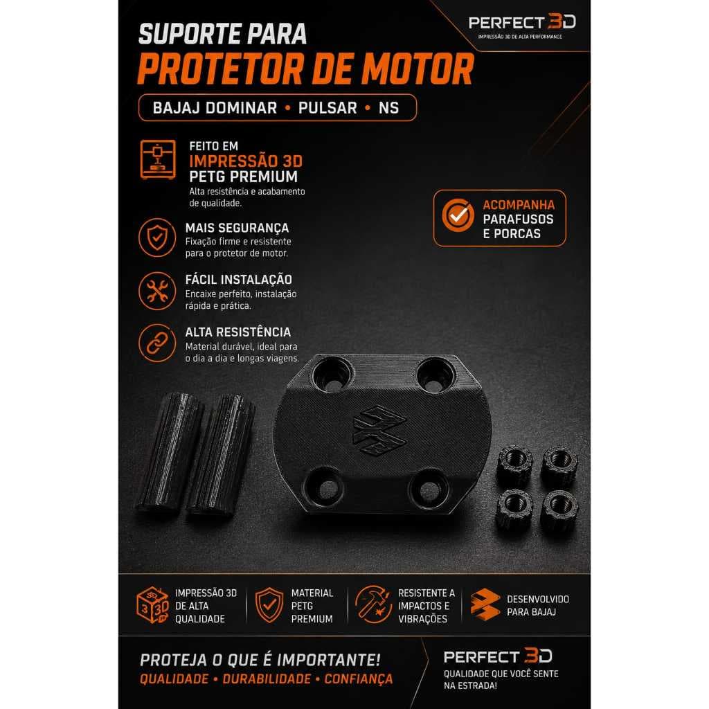 Suporte Acabamento do Protetor de Motor Bajaj Dominar, Pulsar e NS