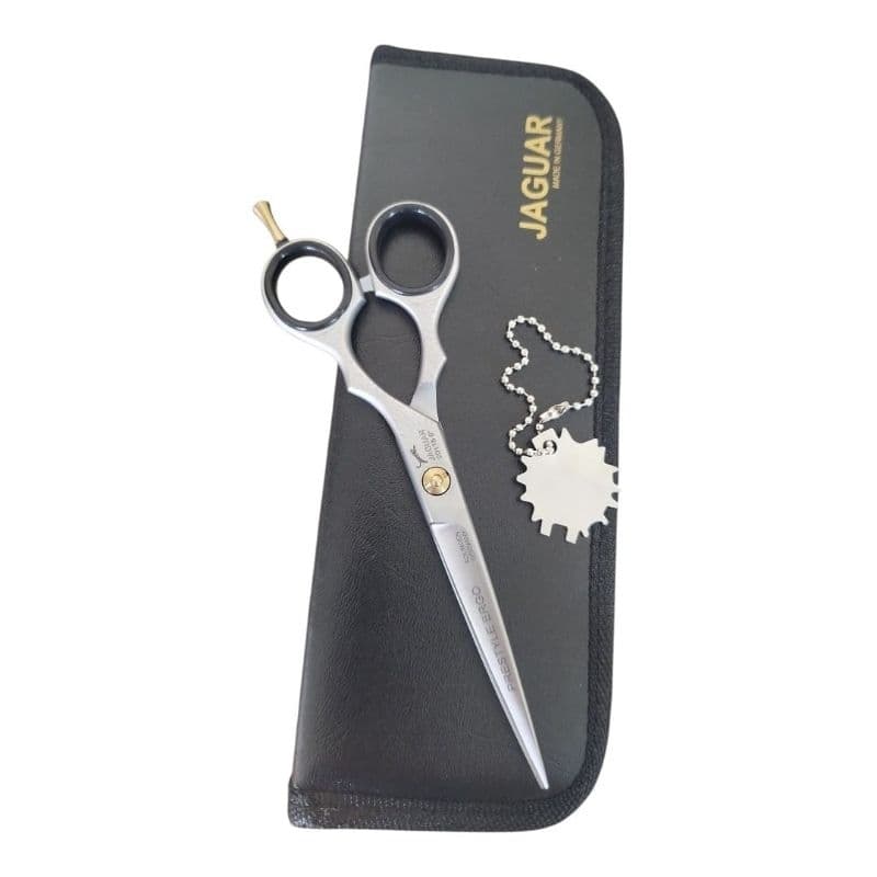 Tesoura de Cabelo Profissional Jaguar Prestyle Ergo Fio Laser Silver Inox 6.0" Com Estojo