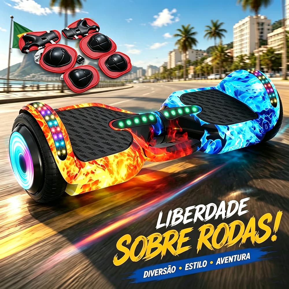 Hoverboard Overboard Infantil Skate Elétrico 6.5",Bluetooth, LED Inteligentes, Bateria Potente, de Velocidade Ajustáveis