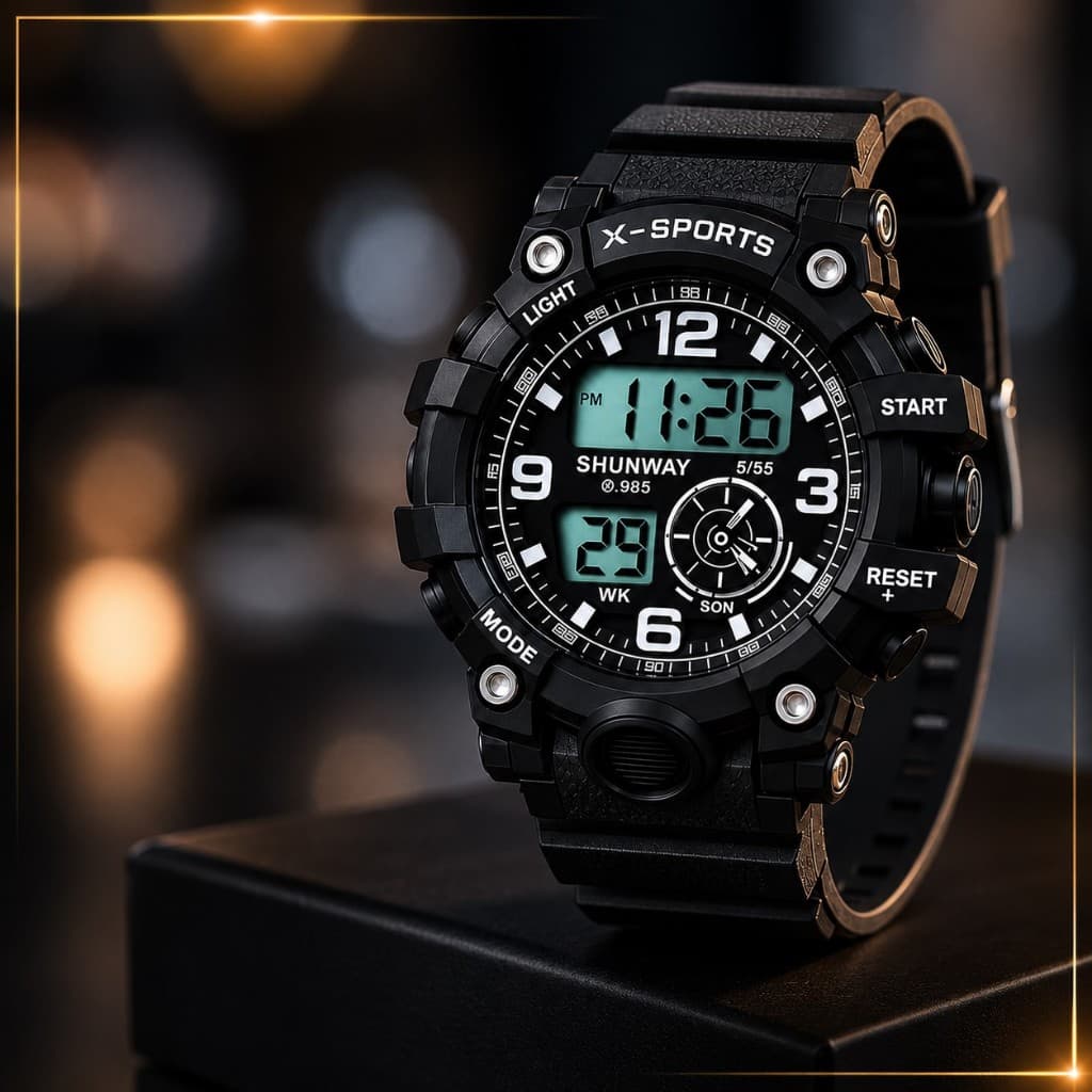 Relógio Masculino Digital Esportivo Cronometro Militar - Esportivo , LED e Super Resistente