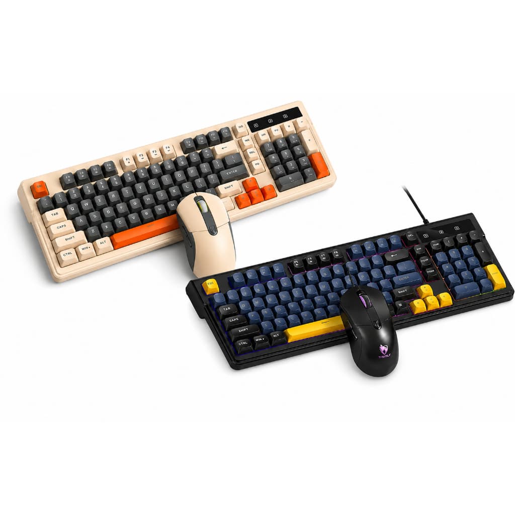 Kit Teclado Gamer Rgb Semi Mecânico + Mouse Led T-wolf