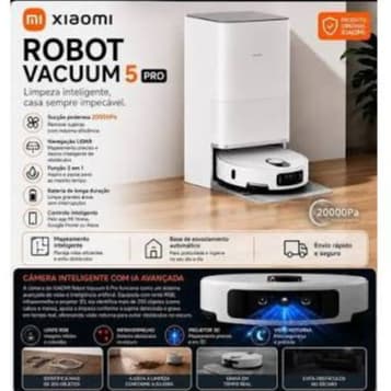 Xiaomi Robot Vacuum 5 Pro Lançamento 2026 20000Pa Aspirador Robô Inteligente Que Limpa Sua Casa Sozinho