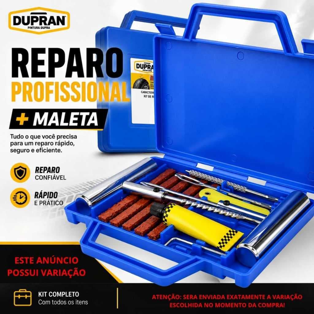 Reparo Metal Com Chaves Maleta E Refis Modelo Macarrao Para Remendo Pneu moto e carro