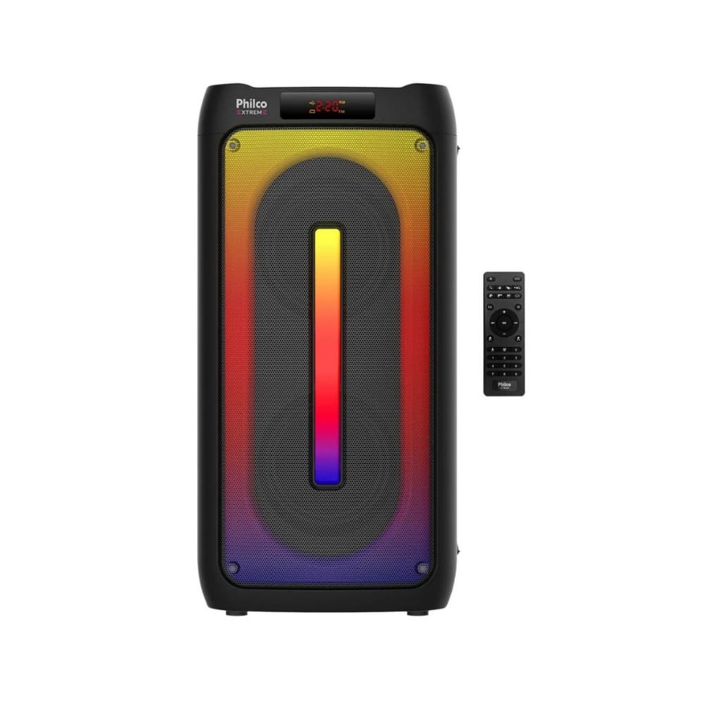 Caixa de Som Philco Extreme Flash Lights PCX4500 350W Bluetooth Potente com Bateria Recarregável