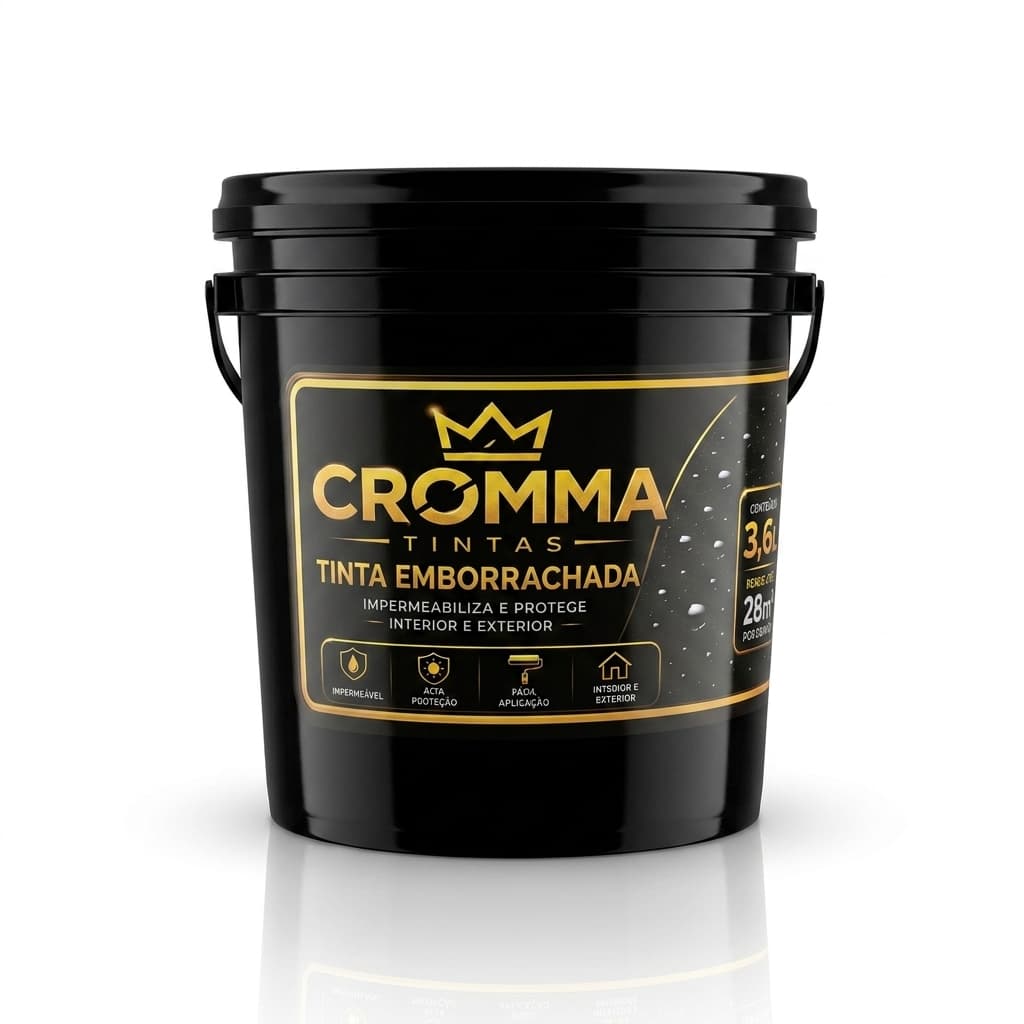Tinta Emborrachada Impermeabilizante Cromma Elástica Anti Umidade 3 6L Galão Interior Exterior
