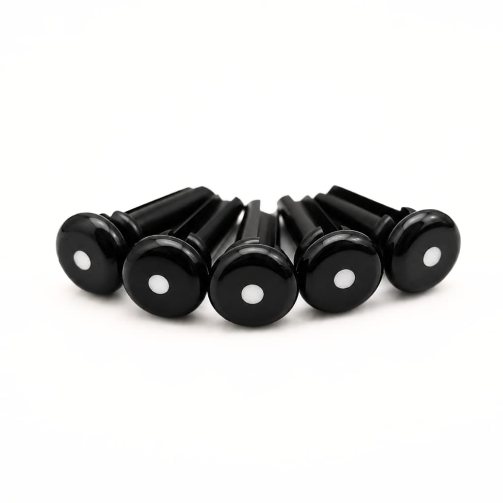 Kit Com 05 Pinos Trava Cordas Preto Para Contra Baixo Acústico