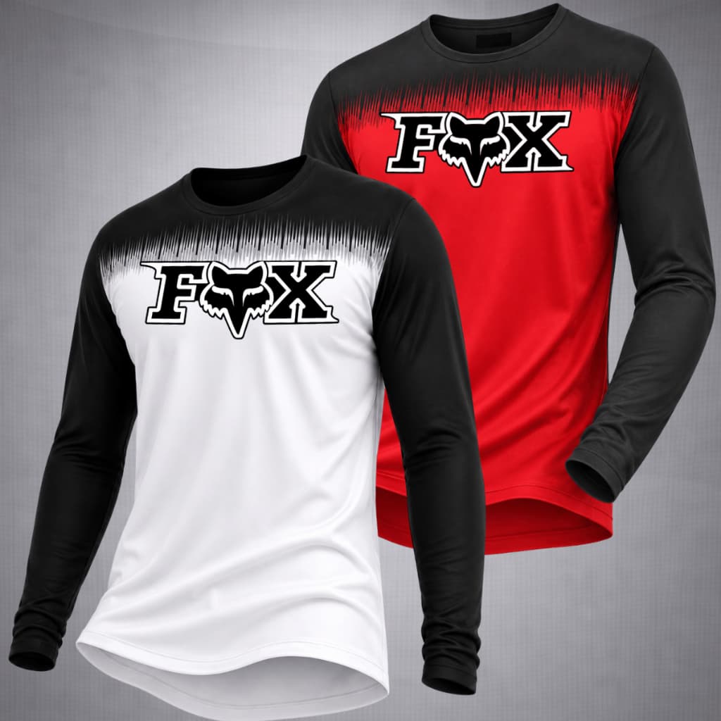 KIT 2 Camiseta Manga Longa DriFitness Masculina Mix Fox Moto Cross Corrida Moto Academia Treino
