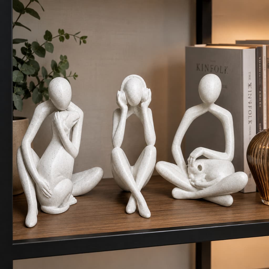 Esculturas Decorativas Abstratas Minimalista – Trio de Esculturas Figuras Femininas - Vendidas juntas ou separadamente