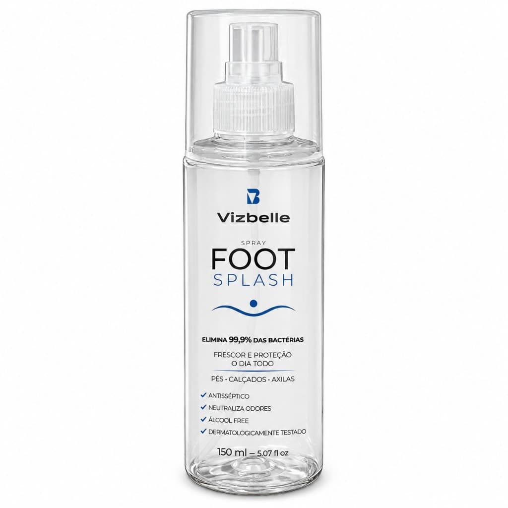 Foot Splash Vizbelle Spray Antisséptico para Pés, Calçados e Axilas 150ml