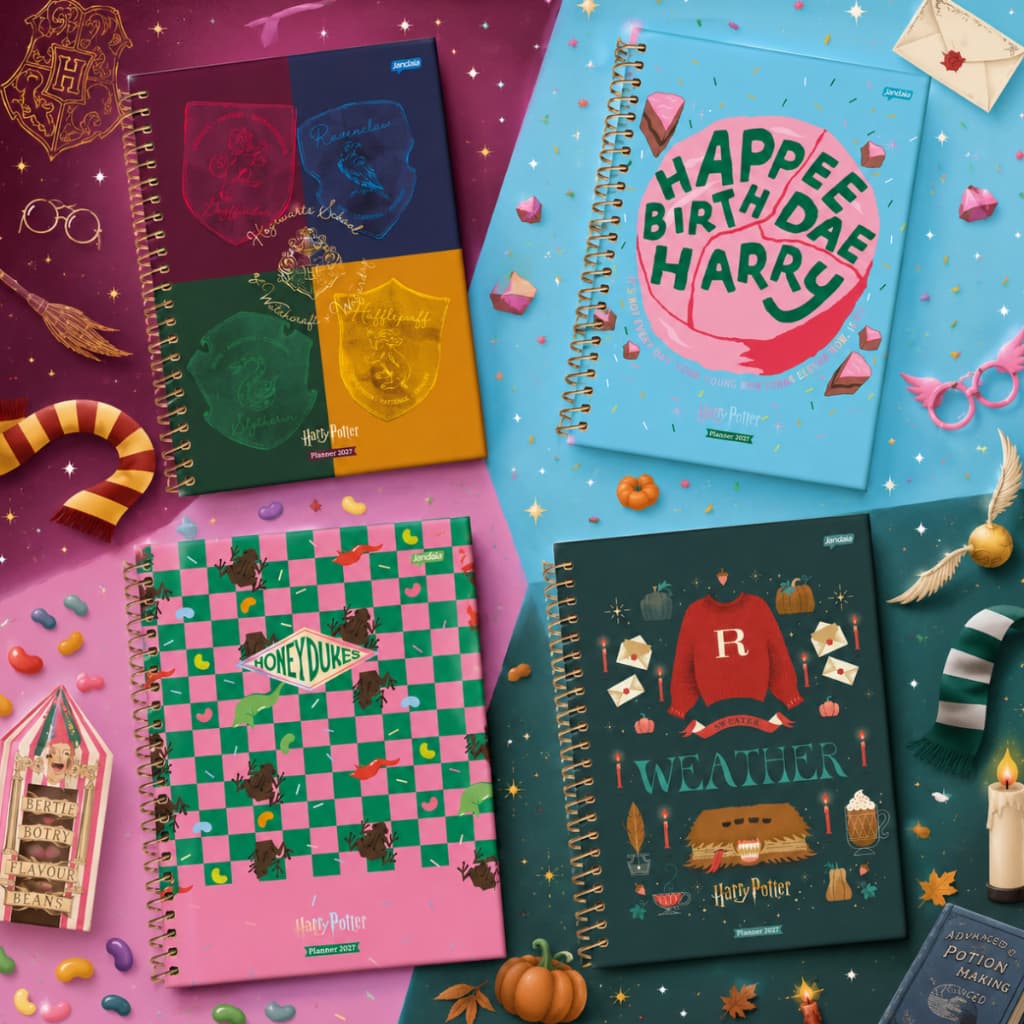 Agenda Planner 2027 Harry Potter Grande 200x275mm A4 192 Páginas 90g