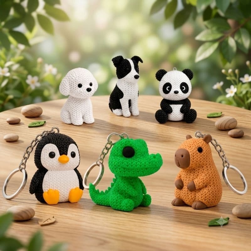 Chaveiro de Animais Fofos e Divertidos Pingente para Mochila, Bolsa, Chaves e Estojo Presente Criativo e Personalizados