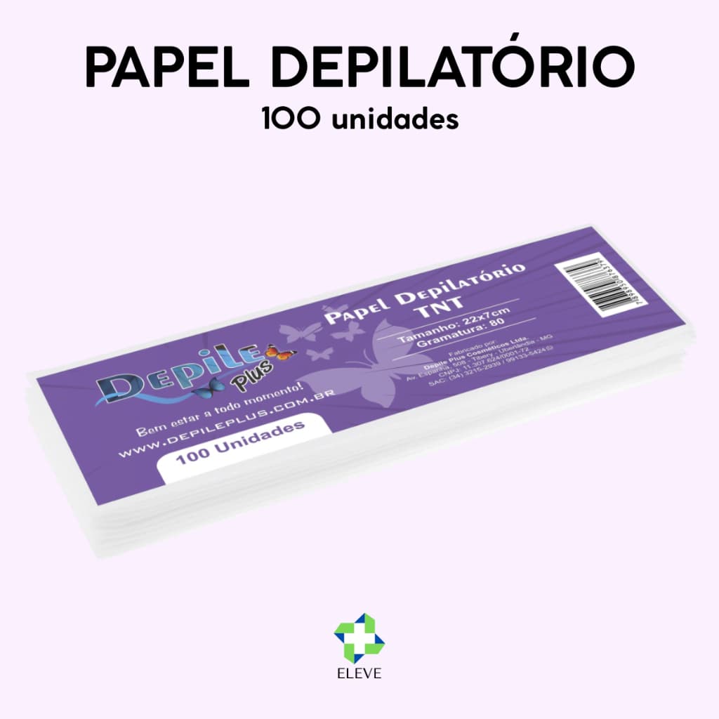 Papel Depilatório 100 Unidades Depile Plus TNT Folha Depilação
