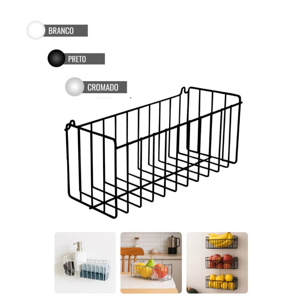 Cesto Aramado Multiuso Organizador Linha Home N2 - 25x11cm