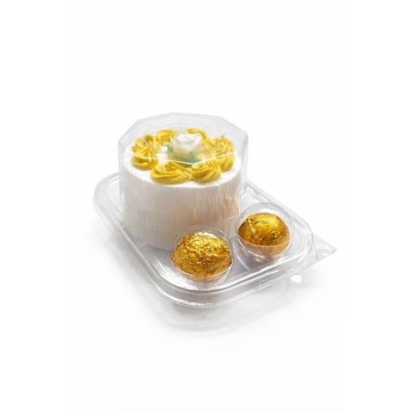 05 Embalagem Flip Festinha Cristal Mini Bolo Mini Cake Mini Panetone + 2 Docinhos Kit Festinha  8475