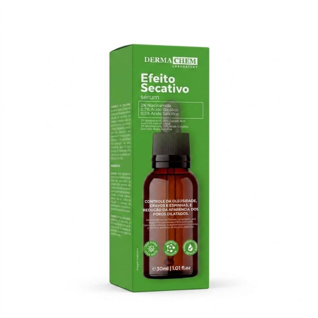 Sérum Efeito Secativo Dermachem 30ml Niacinamida Ácido Salicílico Cravos Oleosidade Poros