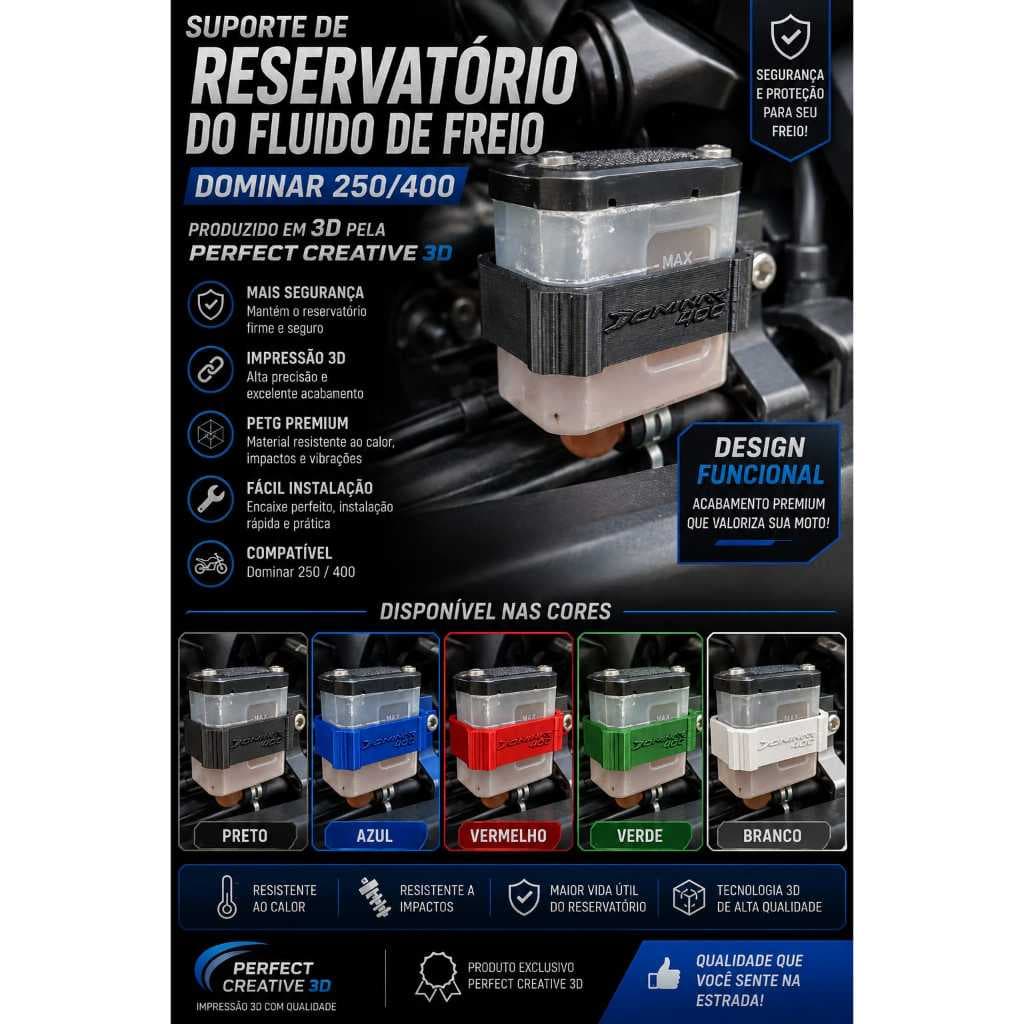 Suporte Reservatório de Fluido de Freio traseiro Dominar 250/400