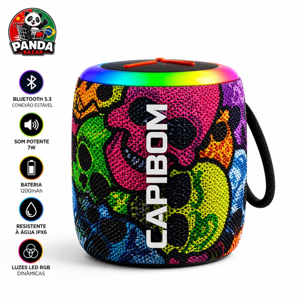 Caixa De Som Bluetooth- Kapbom Potente X-bass - Portatil - Caixinha- Cor Colorido