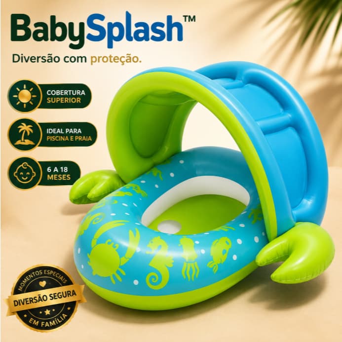 Boia Inflável Infantil com Cobertura para Piscina Praia Bebê 6 a 18 Meses BabySplash™