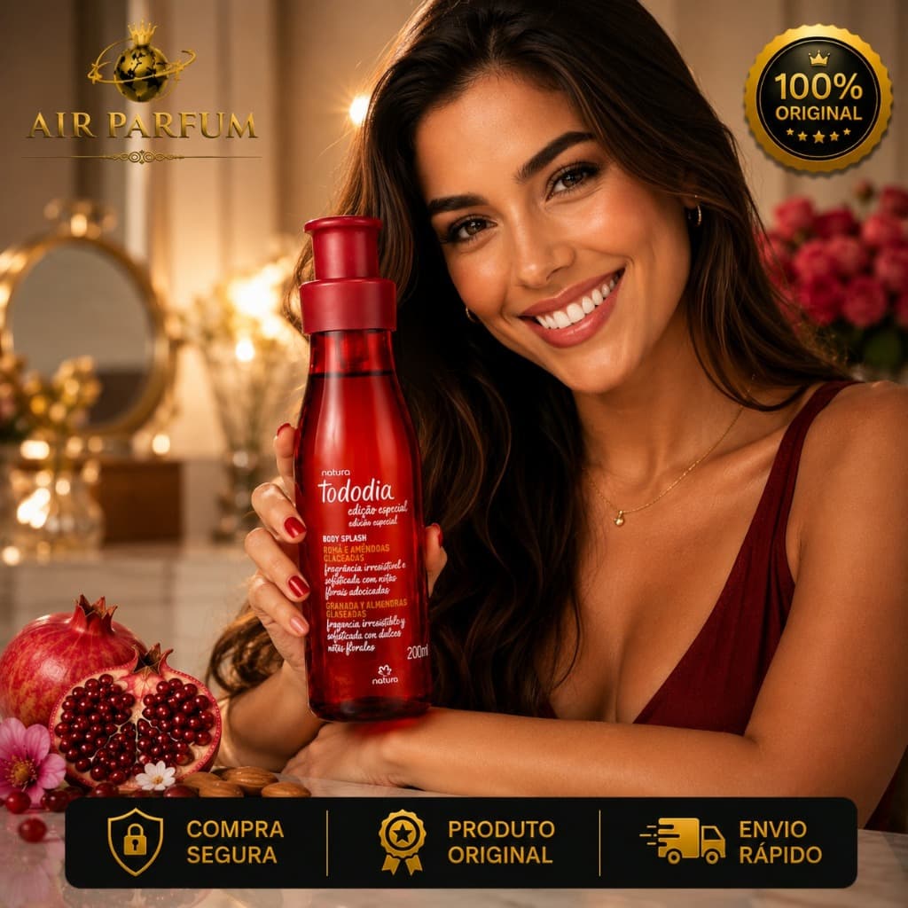 Body Splash Tododia Romã Amêndoas Glaceadas 200ml Hidratante Original Presente Dia Todo