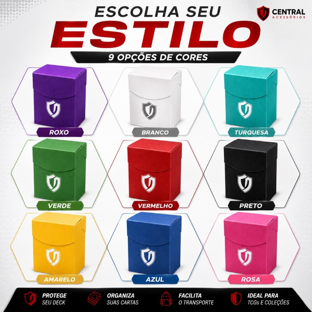 Deck Box Caixa Porta Deck 100+ Cartas Magic Pokemon Yugioh TCG
