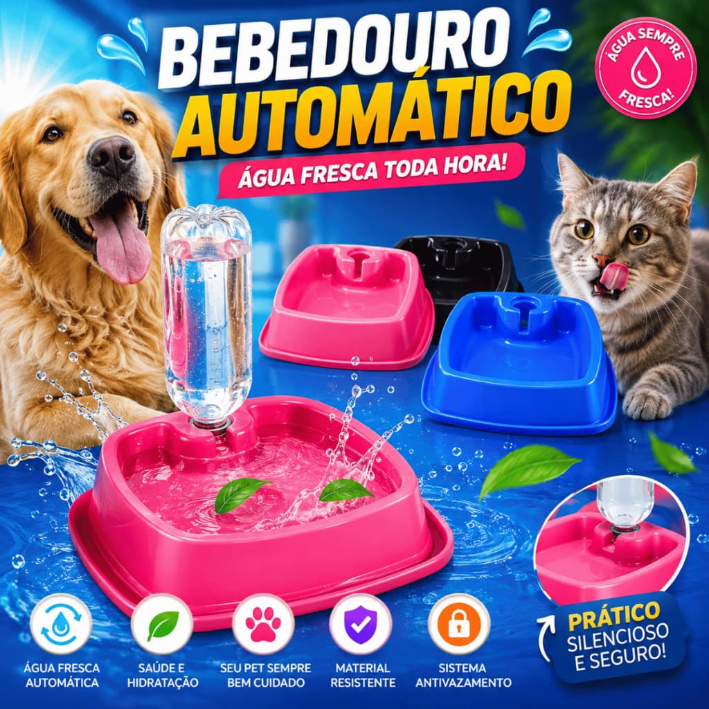 Bebedouro Automático para Cães e Gatos Pet Pote Água 900ml 450ml Cachorro Gato Dispenser com Garrafa