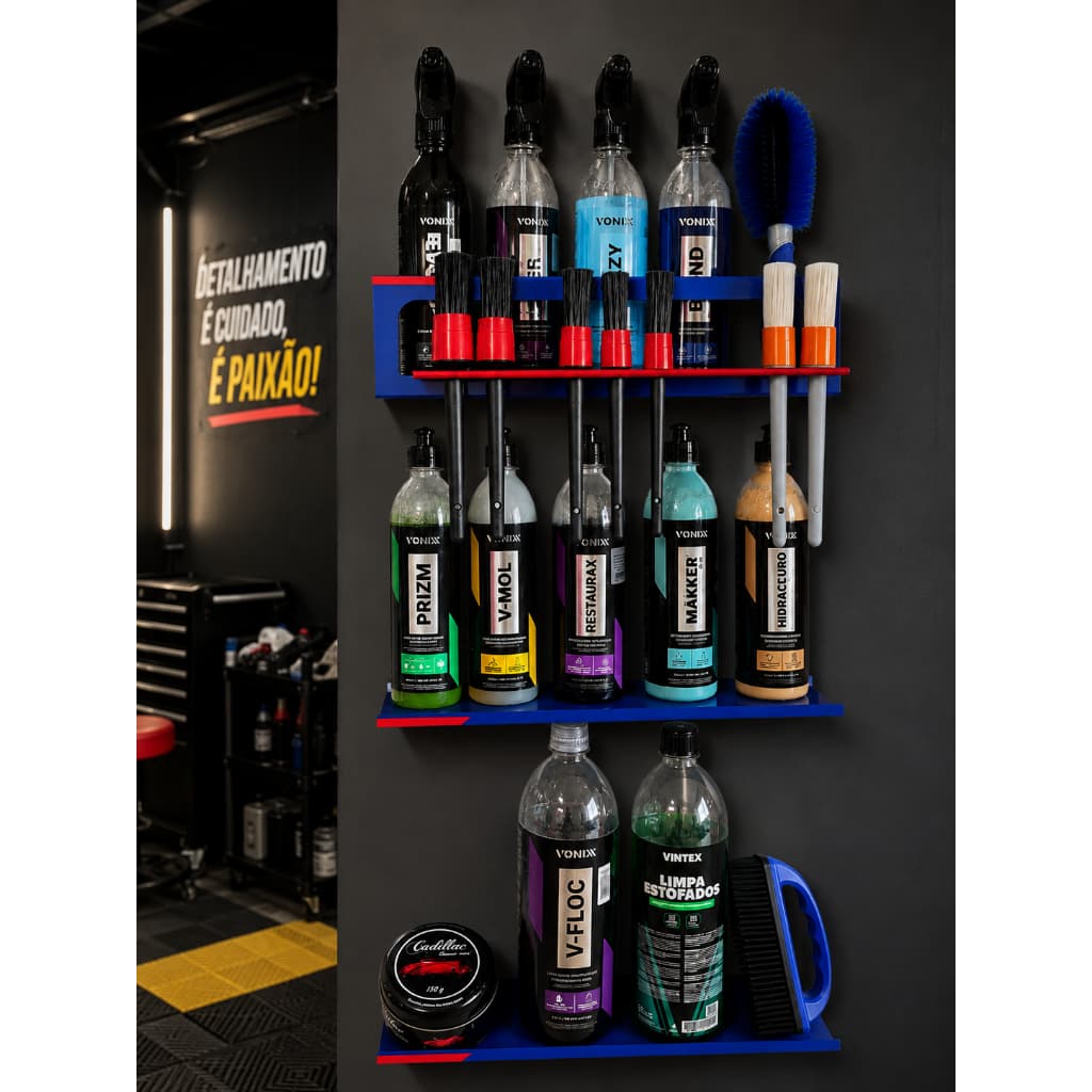 Kit Suporte de Parede para Produtos de Limpeza Automotiva