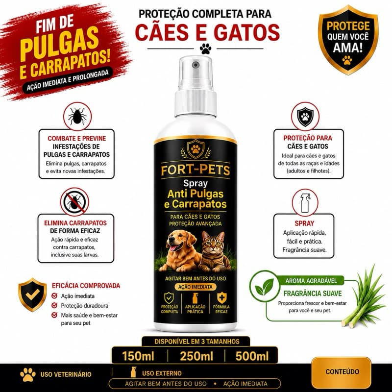 Remedio Anti Pulgas e Carrapatos Spray
