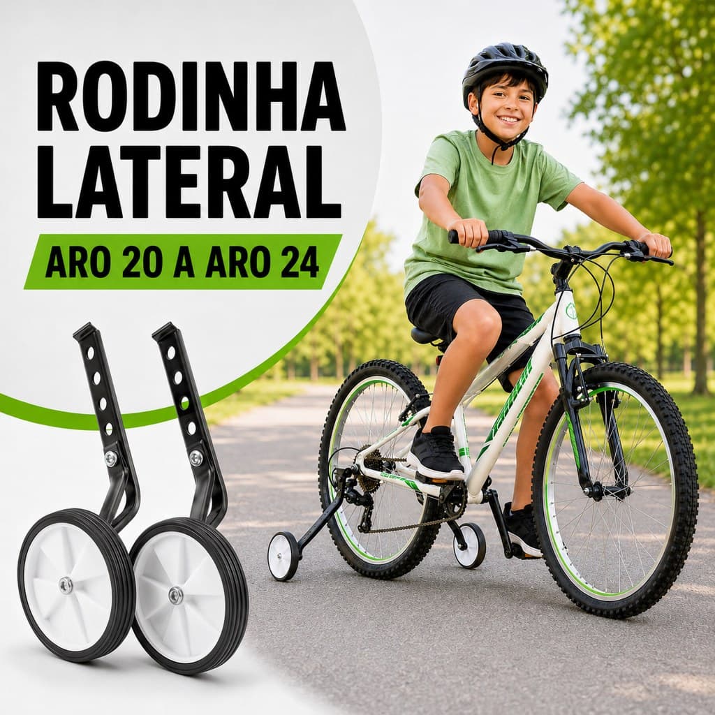 Rodinha Bicicleta Infantil Aro 16 20 24 Ajustável Reforçada Para Marcha ou Sem Marcha