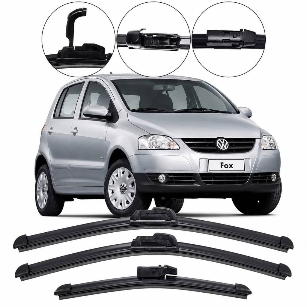 Par Palhetas Limpador de Parabrisa Silicone Vw Fox Crossfos Spacefox 2002 a 2012