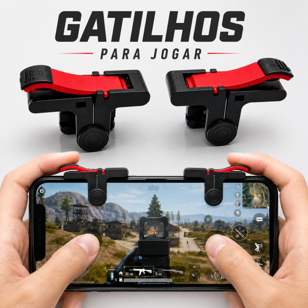Gatilhos Gamer Grips Para Celular Compatíveis com Android e iOS Free Fire PUBG Acessório D9