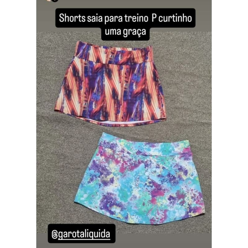 Shorts saia para treino  P curtinho uma graça