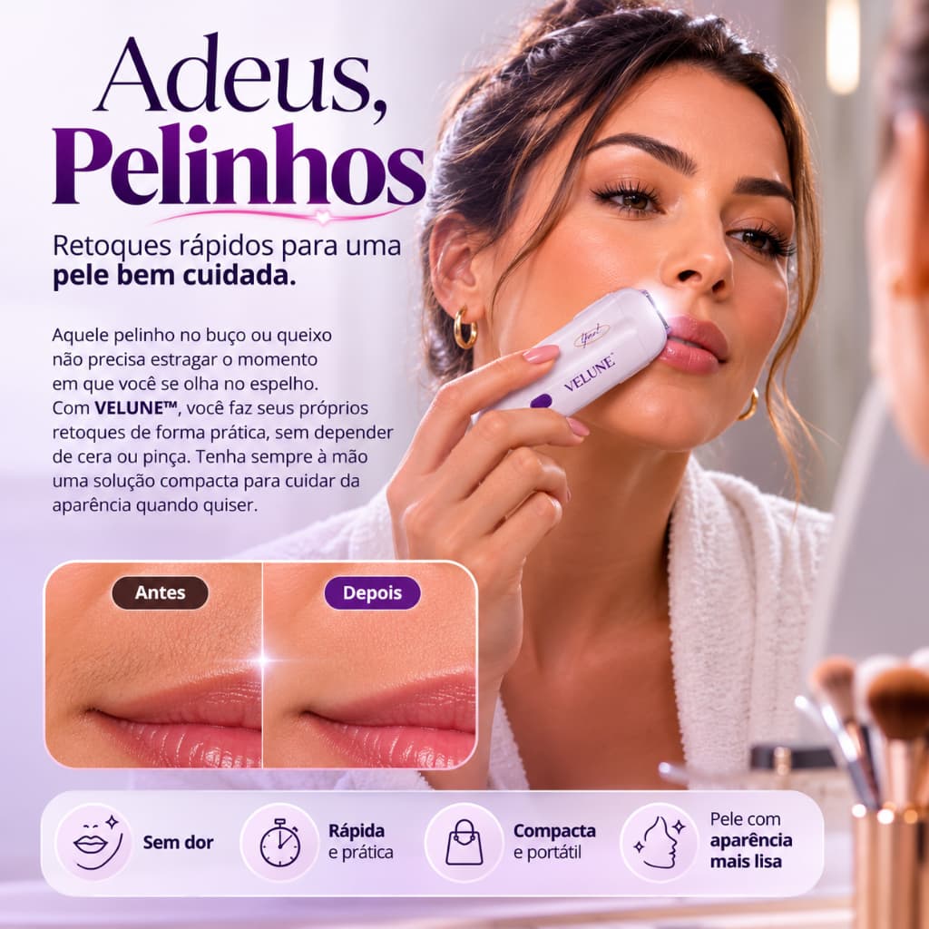 Depilador Elétrico Feminino Masculino  Recarregável USB Facial e Corporal  Portátil e Indolor