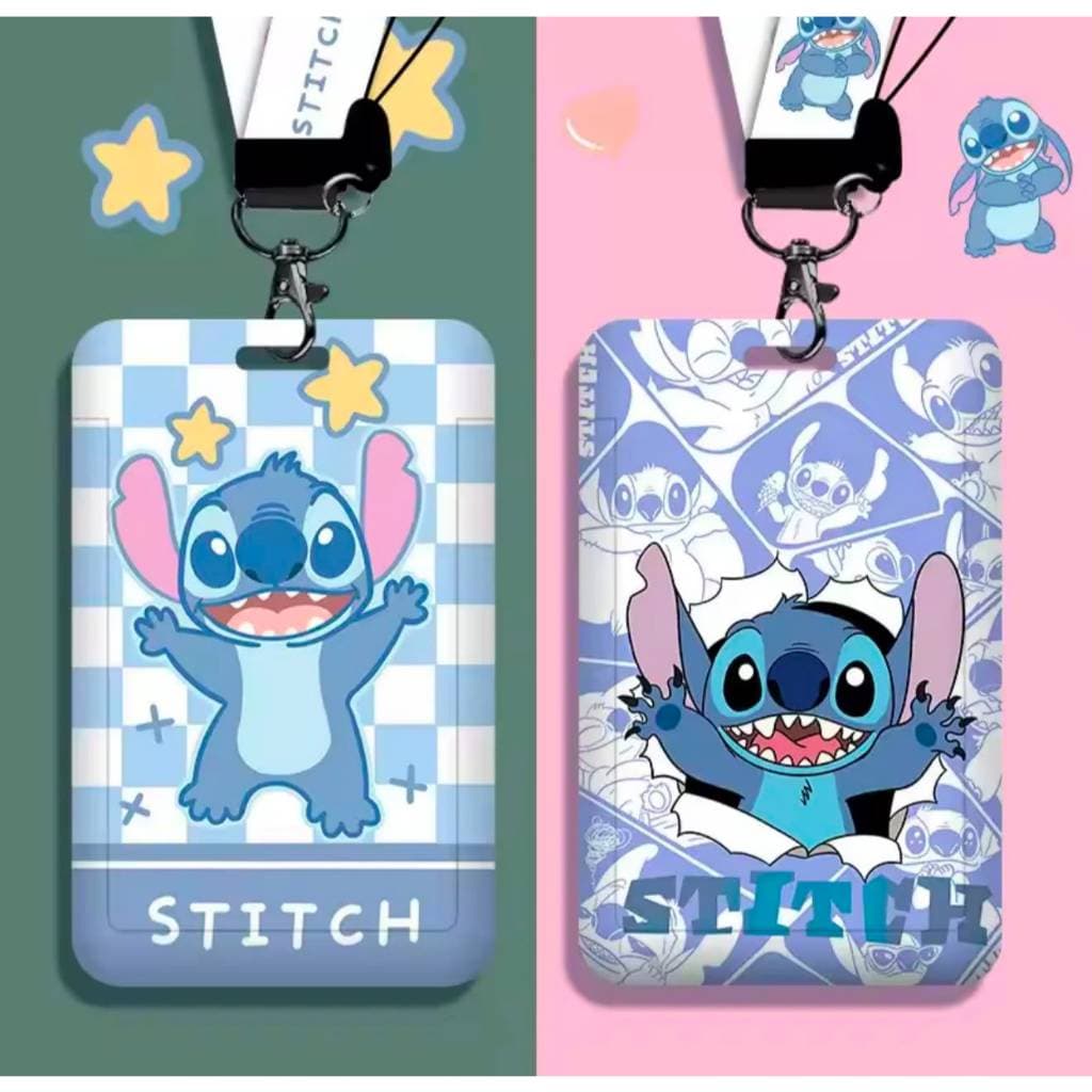 Porta-Crachá Stitch com Alça de Pescoço, Porta-Cartão para Crachá e Credencial