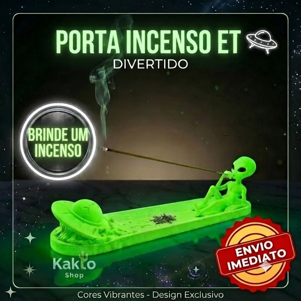 Porta Incenso ET Divertido Decorativo | Suporte Criativo para Incenso com Design Alienígena Relaxante |BRINDE UM INCENSO