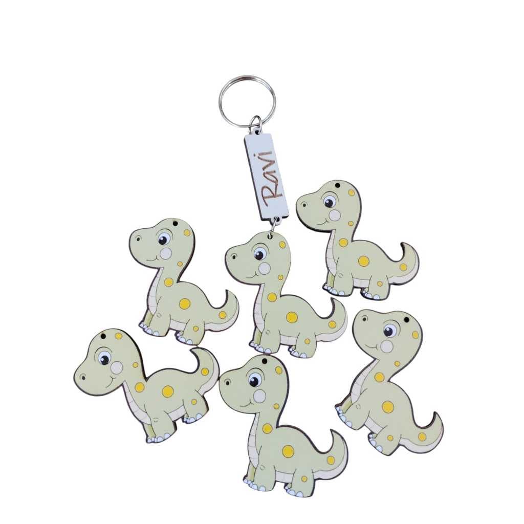 Kit Chaveiros Lembrancinha Dinossauro Baby Colorido MDF adesivado Personalizado.