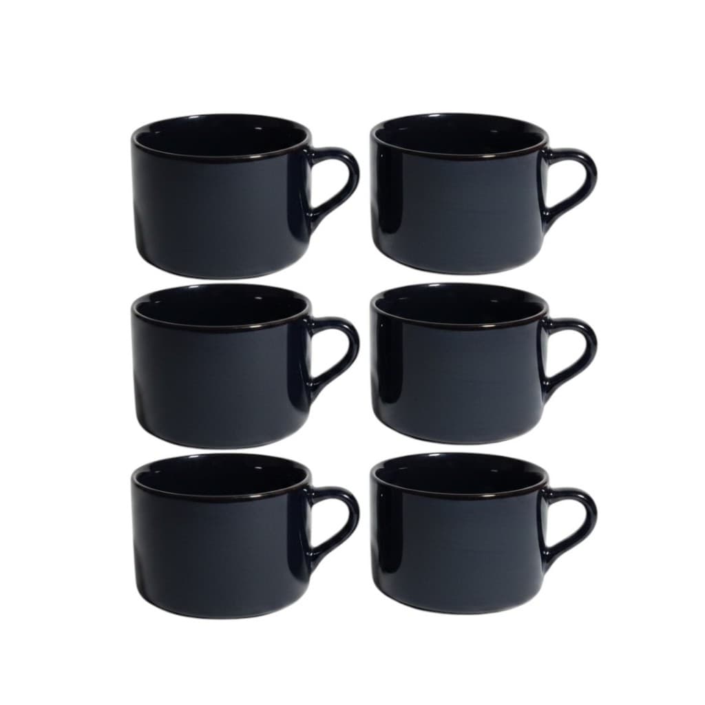 Jogo De Canecas Retas De Porcelana Esmaltada Para Bebidas Quentes E Geladas Com Micro-ondas