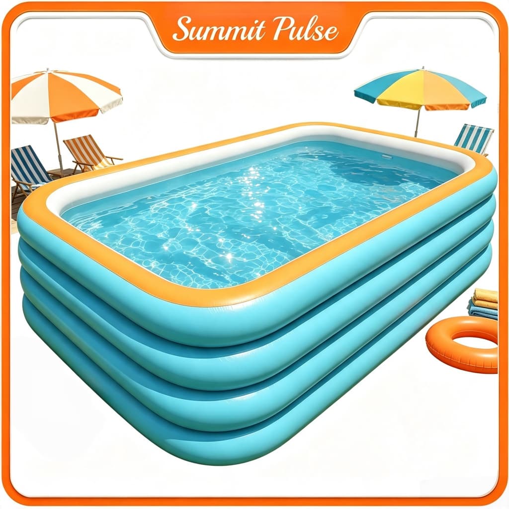 Piscina Inflável Quadrada 3m Familiar com Estrutura Multicamada que Suporta Múltiplas Pessoas - Piscina Rápida para Verã