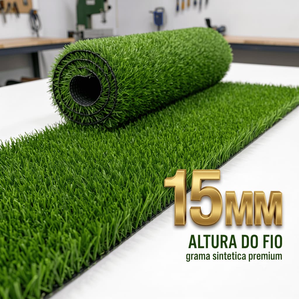 Tapete Grama Sintética 15mm - TAMANHOS MENORES - Decorativa Premium Verde