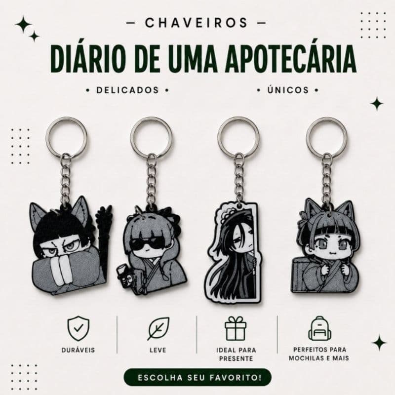 chaveiros divertidos diário de uma Apotecária| maomao, jinshi