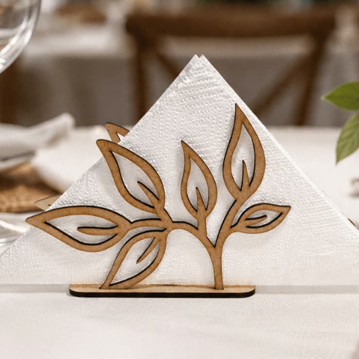 Kit 10 Porta Guardanapos Em MDF Galho Vazado Decoração Mesa Posta Restaurante Bar