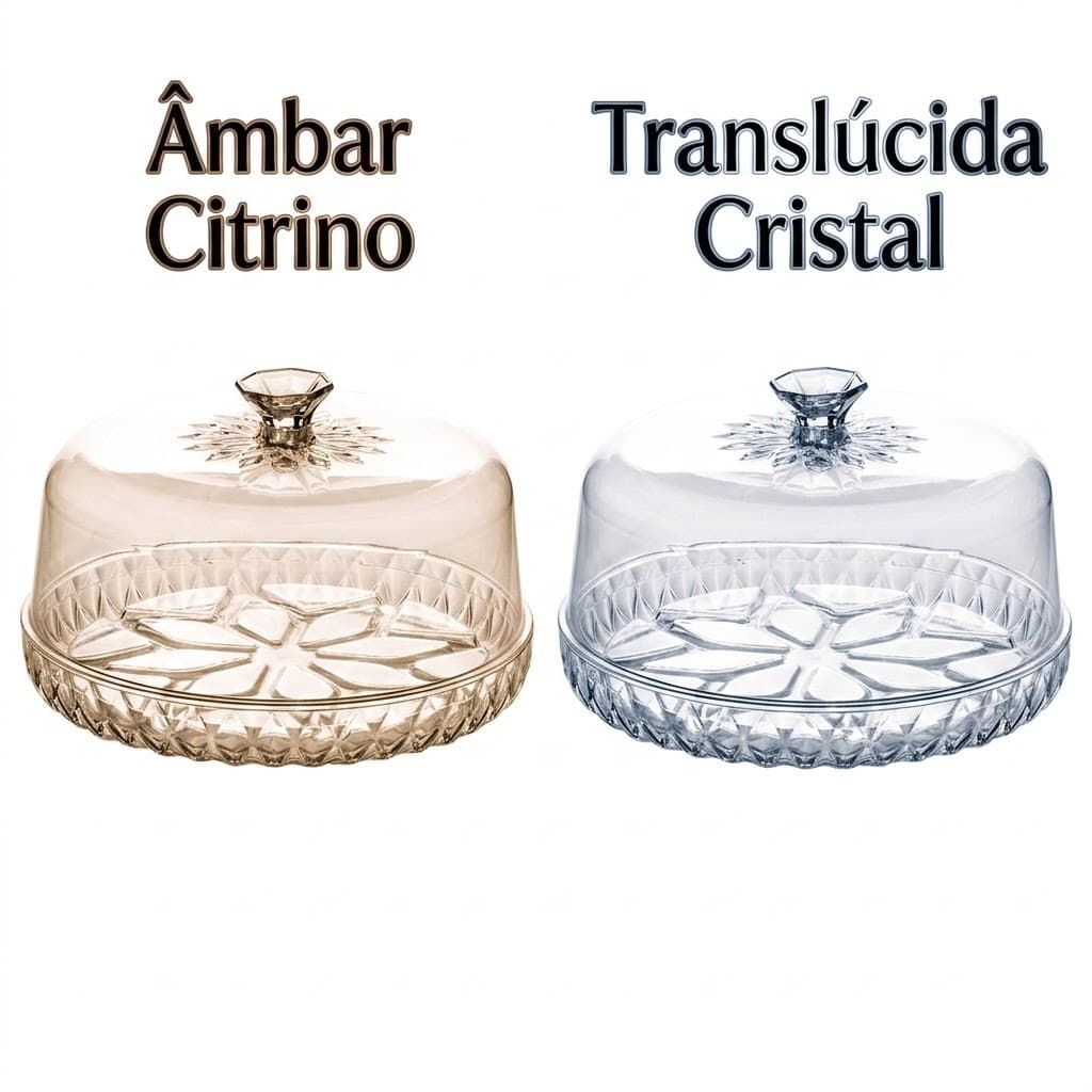 Queijeira em Acrílico Premium Com Tampa Resistente Linha Glamour - Plasútil Presente dia dos pais