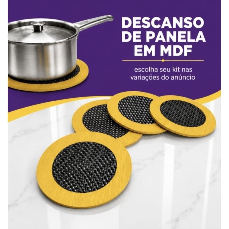 Kit 2 Descansos de Panela Antiaderente Resistente ao Calor | Protege Sua Mesa e Bancada |Ideal para Panelas e Formas
